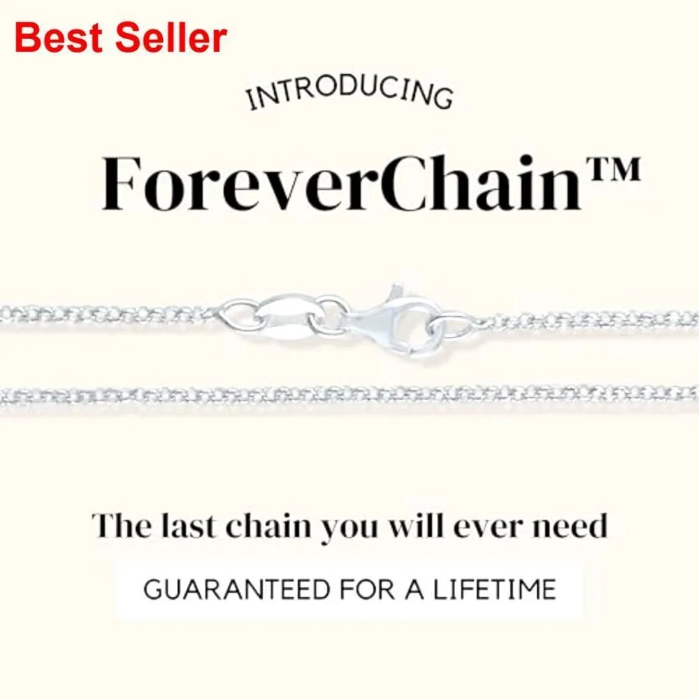 Sterling Silver Chain Necklace Thin Diamond Cut Cable Link Lobster Clasp